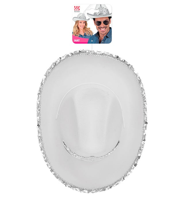 White Party Cowgirl Hat With Tiara