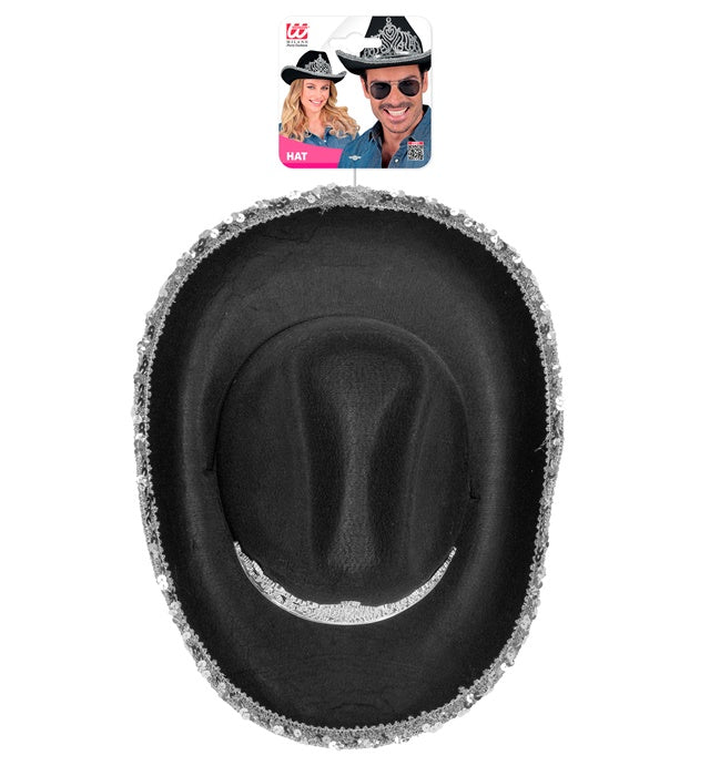 Black Party Cowgirl Hat With Tiara