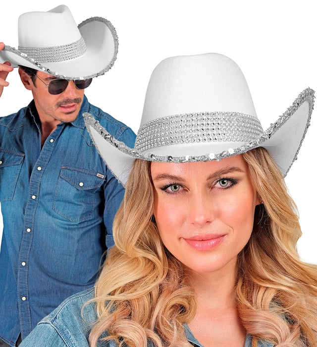 White Party Cowgirl Hat