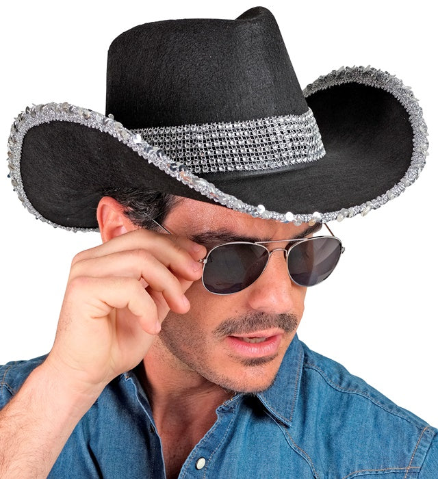 Black Party Cowgirl Hat