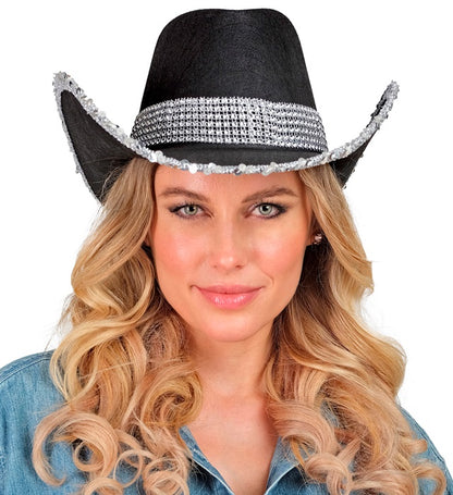 Black Party Cowgirl Hat
