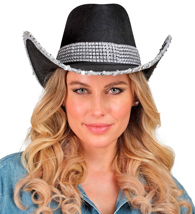 Black Party Cowgirl Hat