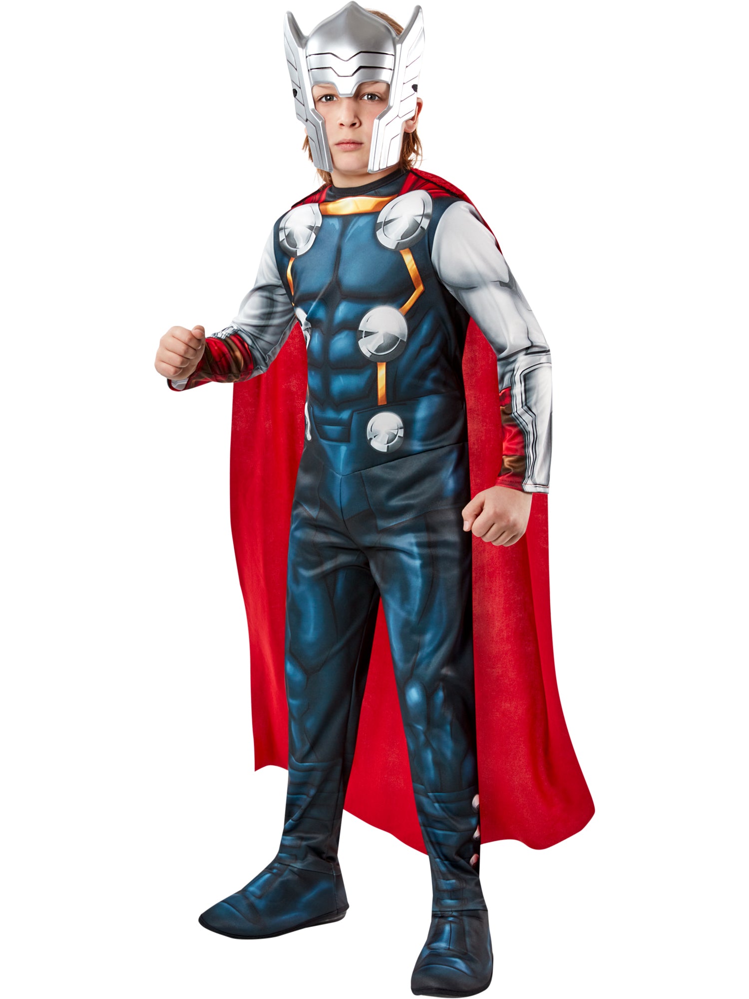 Thor Child Avengers Costume Jumpsuit with Boot Covers and Mask 3