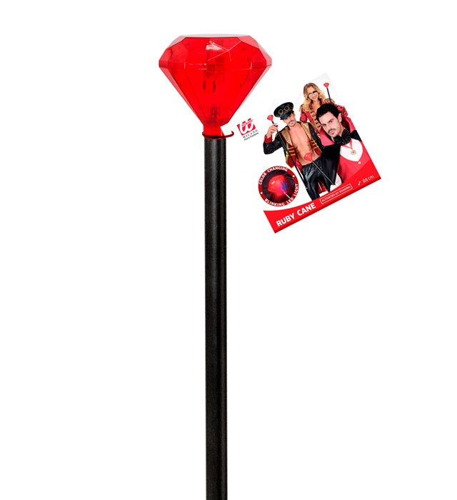 Blinking Light Ruby Cane 88 Cm - Activated By Shaking