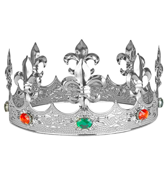 Metal Silver Crown With Gems