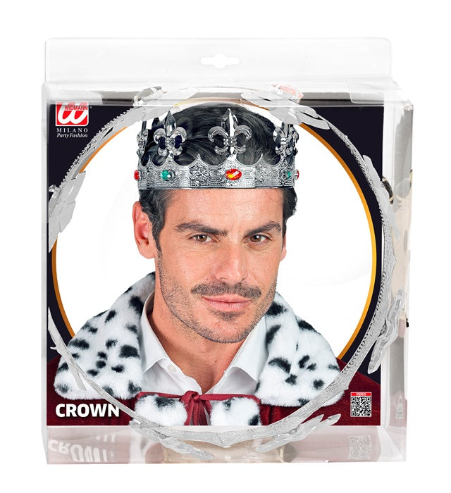 Metal Silver Crown With Gems