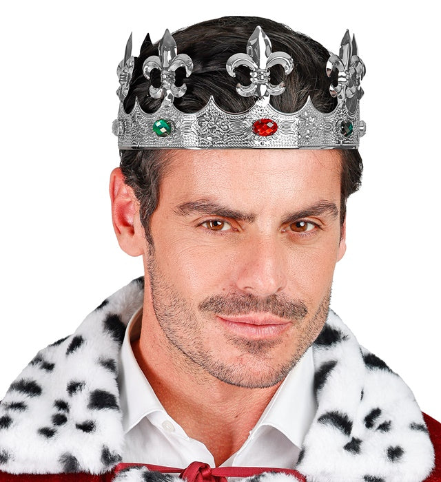 Metal Silver Crown With Gems