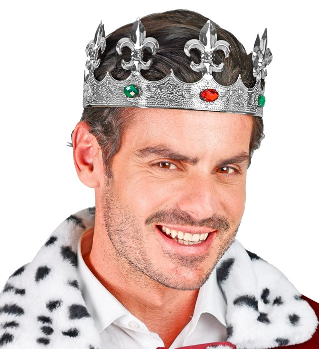 Metal Silver Crown With Gems