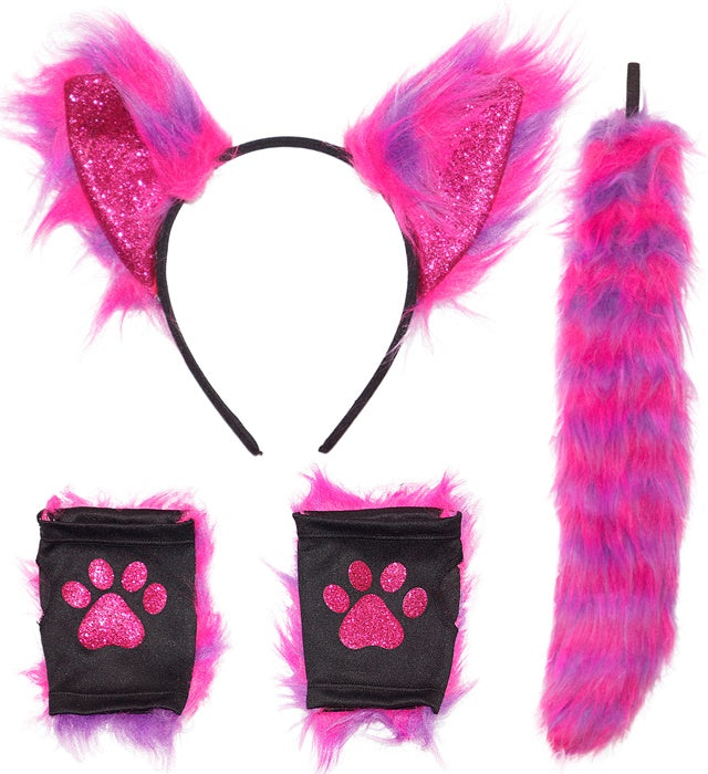 Cosplay Neon Cat  Ears, Tail, Gloves 