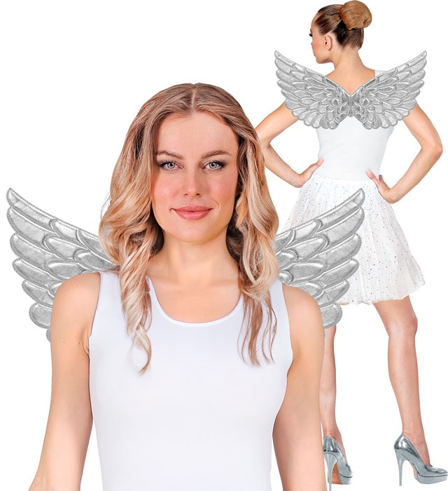 Silver Fabric Wings 57X26 Cm
