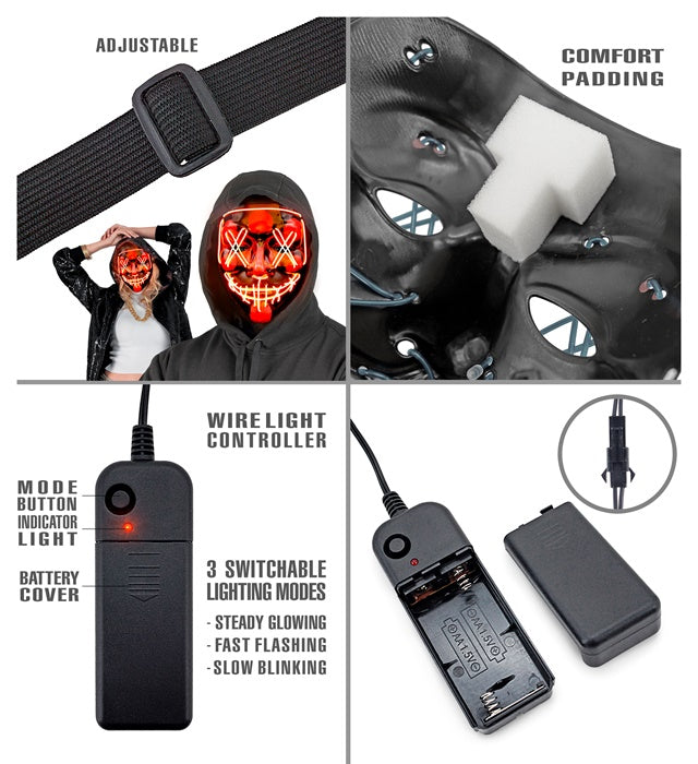 Red Led Scary Mask