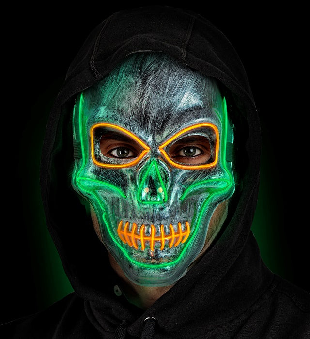 Colored Led Silver Skull Mask