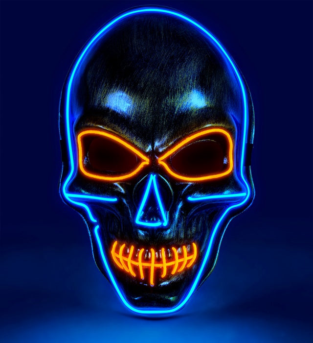 Colored Led Gold Skull Mask