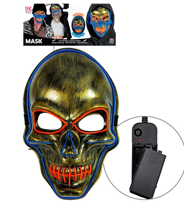 Colored Led Gold Skull Mask