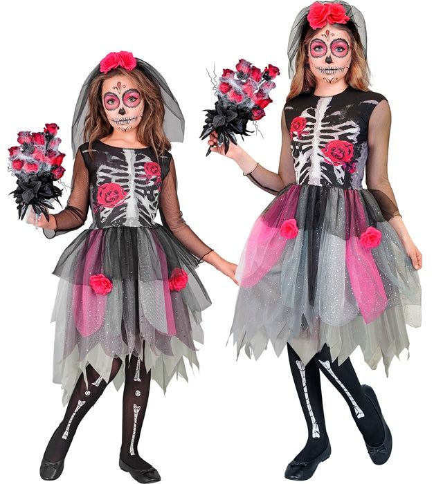 Roses Skeleton  Dress, Headpiece  