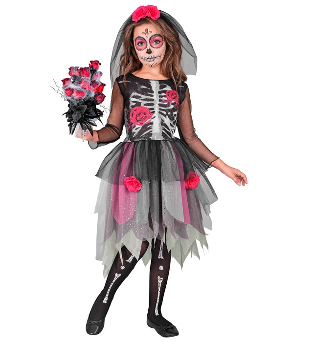 Roses Skeleton  Dress, Headpiece  