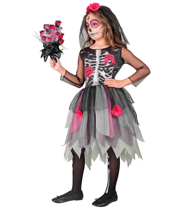 Roses Skeleton  Dress, Headpiece  