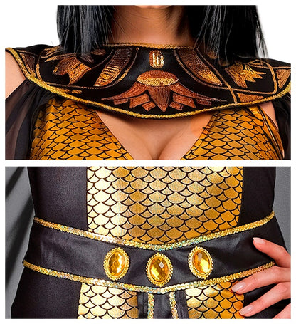 Egyptian Queen  Dress, Collar With Cape, Belt 