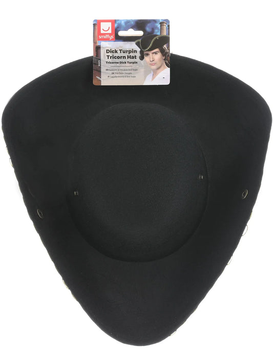 Dick Turpin Tricorn Hat Black Felt Pirate Costume Accessory 2