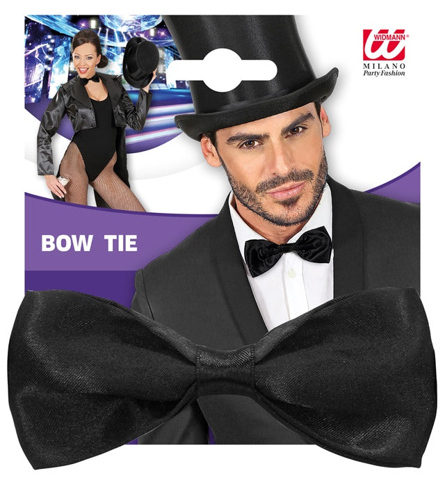 Black Bow Tie Satin