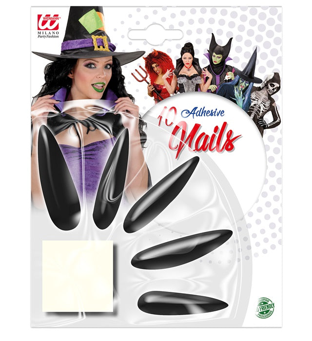 Set Of 10 Jumbo Witch Nails With 10 Adhesive Tabs