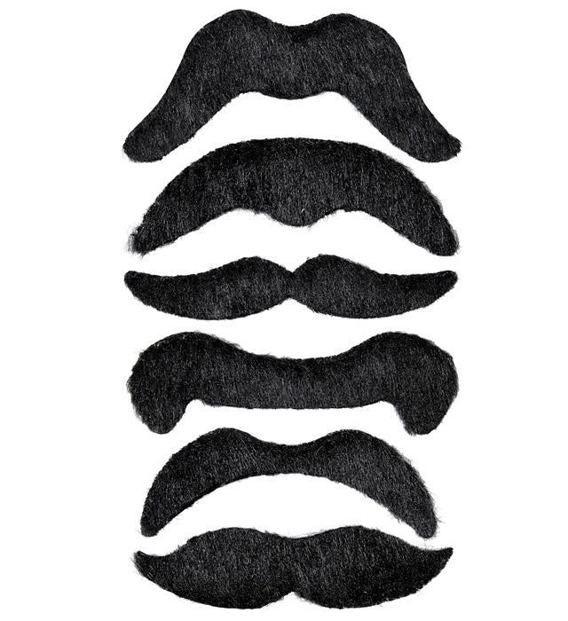 Set Of 6 Cowboy Moustaches
