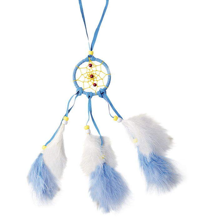 Feathered Dreamcatcher Necklace 6 Colors Ass.