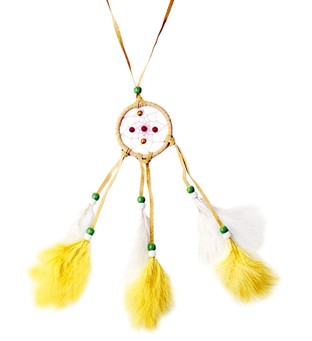 Feathered Dreamcatcher Necklace 6 Colors Ass.