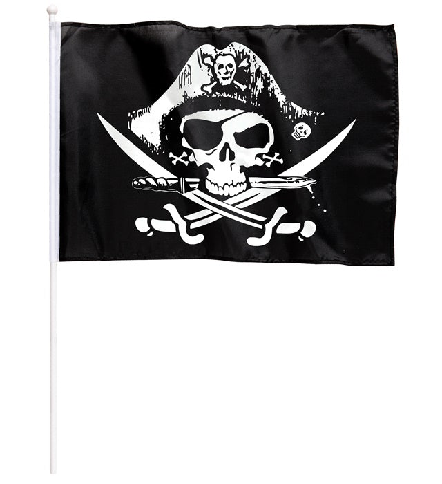 Pirate Flag With Stick 43X30 Cm