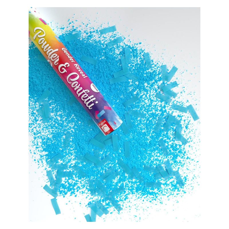 30cm Gender Reveal Confetti and Powder Cannon Blue Adult 1