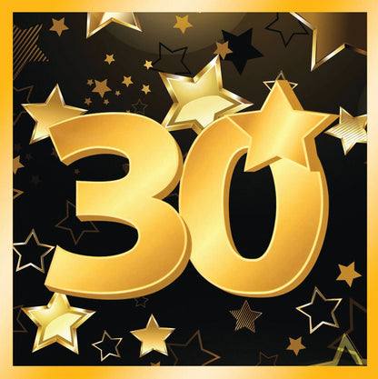 30th Birthday Napkins 13" 16 In Pkt 2