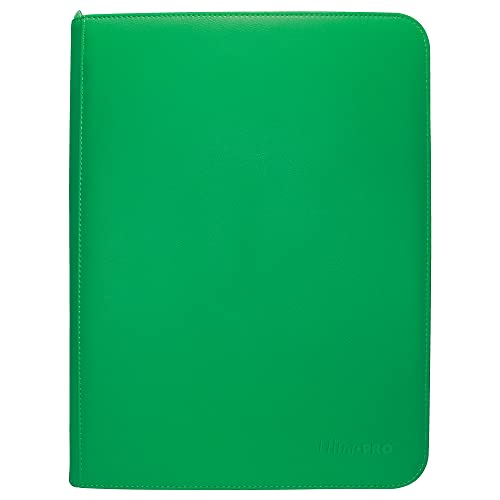 Ultra PRO - Vivid 9-Pocket Zippered PRO-Binder: (Green) - Protect Up to 360 Collectible Trading Cards, Sports Cards or Valuable Gaming Cards, Ultimate card Protection 1