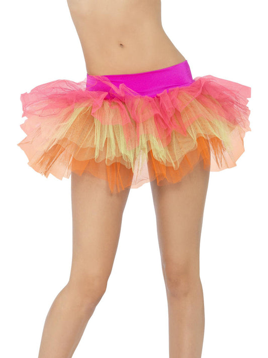 Tutu Underskirt Adult Multi Coloured Neon Layered Costume Accessory 2