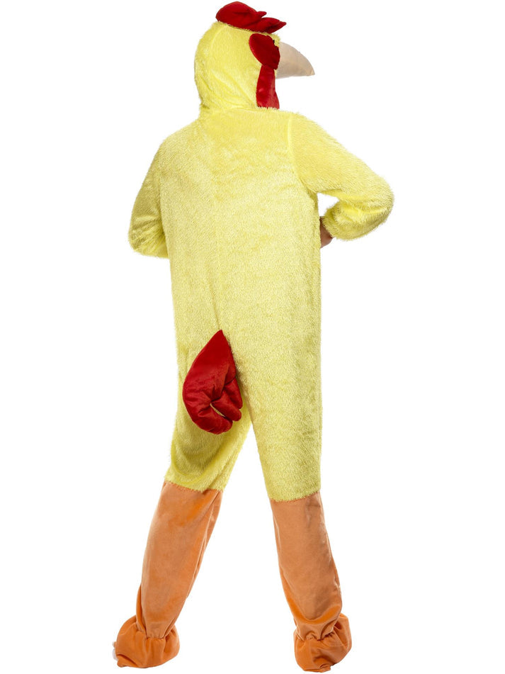 Chicken Costume Adult Yellow and Orange Hooded Jumpsuit 3
