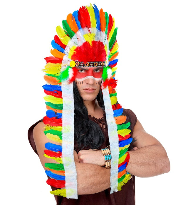 Extra Long Native Indian Headdress Abt. 160 Cm