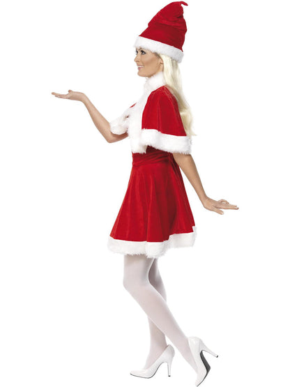 Miss Santa Costume Adult Red White Dress Cape and Hat 2