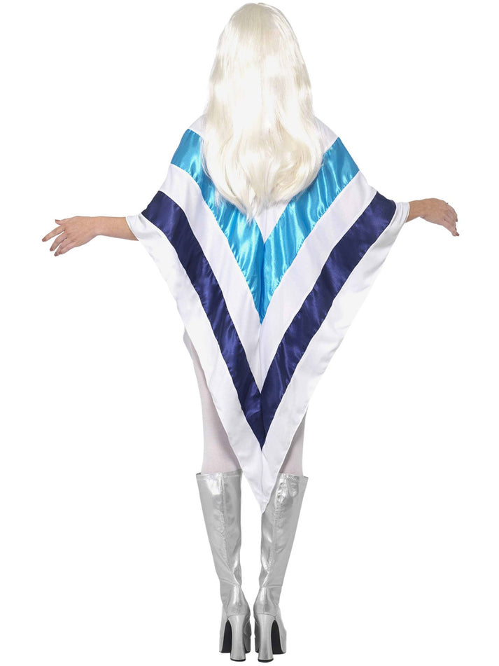 70s Super Trooper ABBA Poncho Adult White Blue
