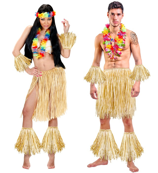 Hula / Maori / Zulu  Raffia Skirt, Armpieces, Legpieces 