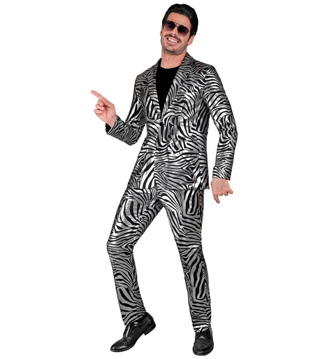 Silver Animalier Party Fashion Suit  Jacket, Pants 