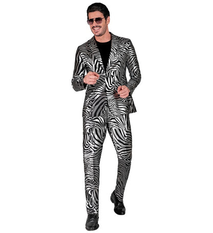 Silver Animalier Party Fashion Suit  Jacket, Pants 
