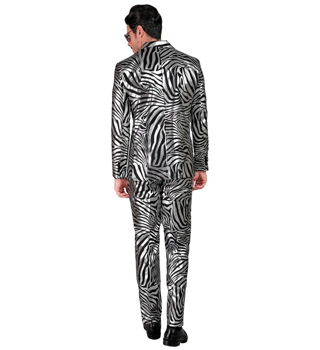 Silver Animalier Party Fashion Suit  Jacket, Pants 