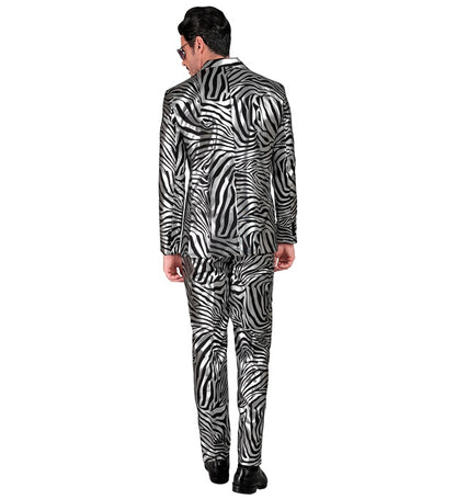 Silver Animalier Party Fashion Suit  Jacket, Pants 