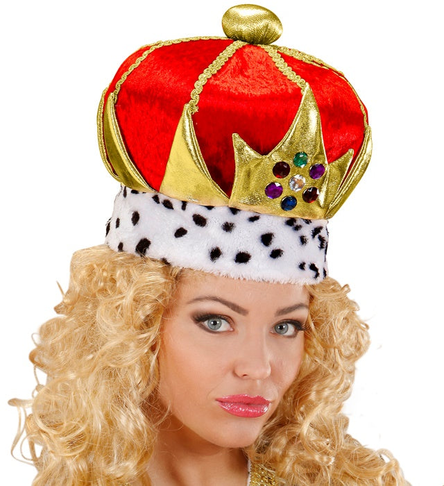 Deluxe Maxi Velvet Crown Studded With Jewels