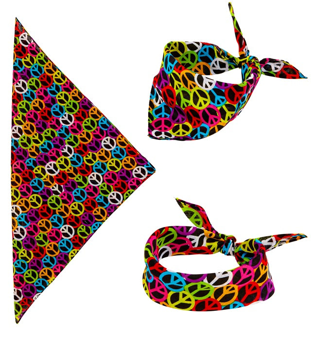 Peace Sign Bandana 55X55 Cm - 100% Cotton