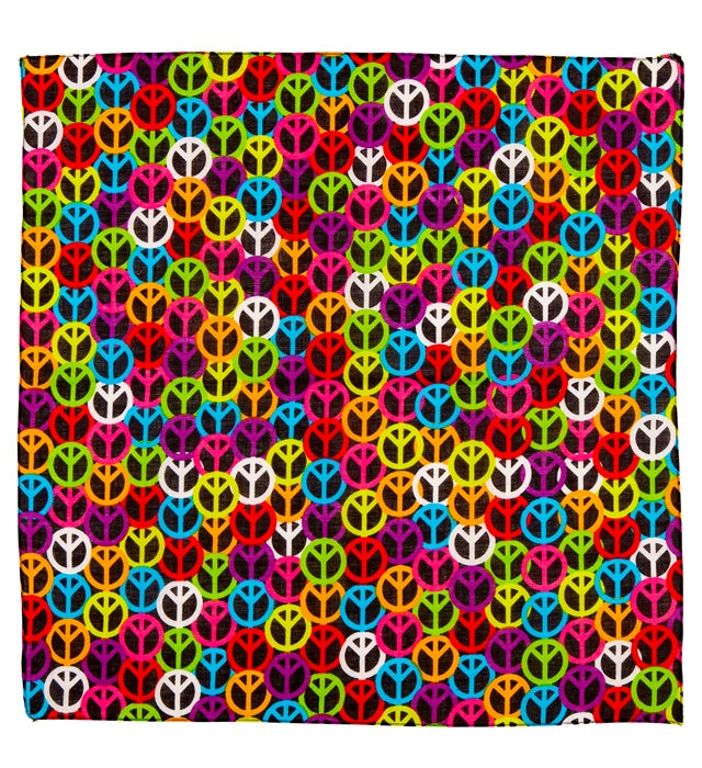 Peace Sign Bandana 55X55 Cm - 100% Cotton