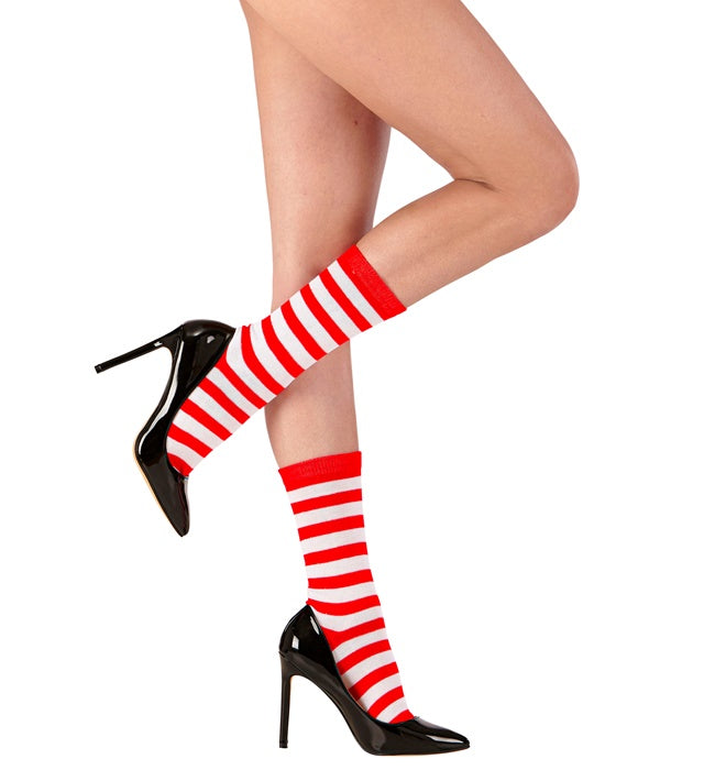 Striped Socks Red-White