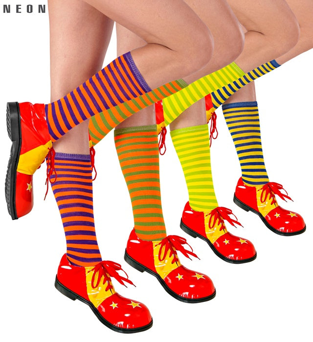 Neon Striped Socks 4 Color Combinations Ass.