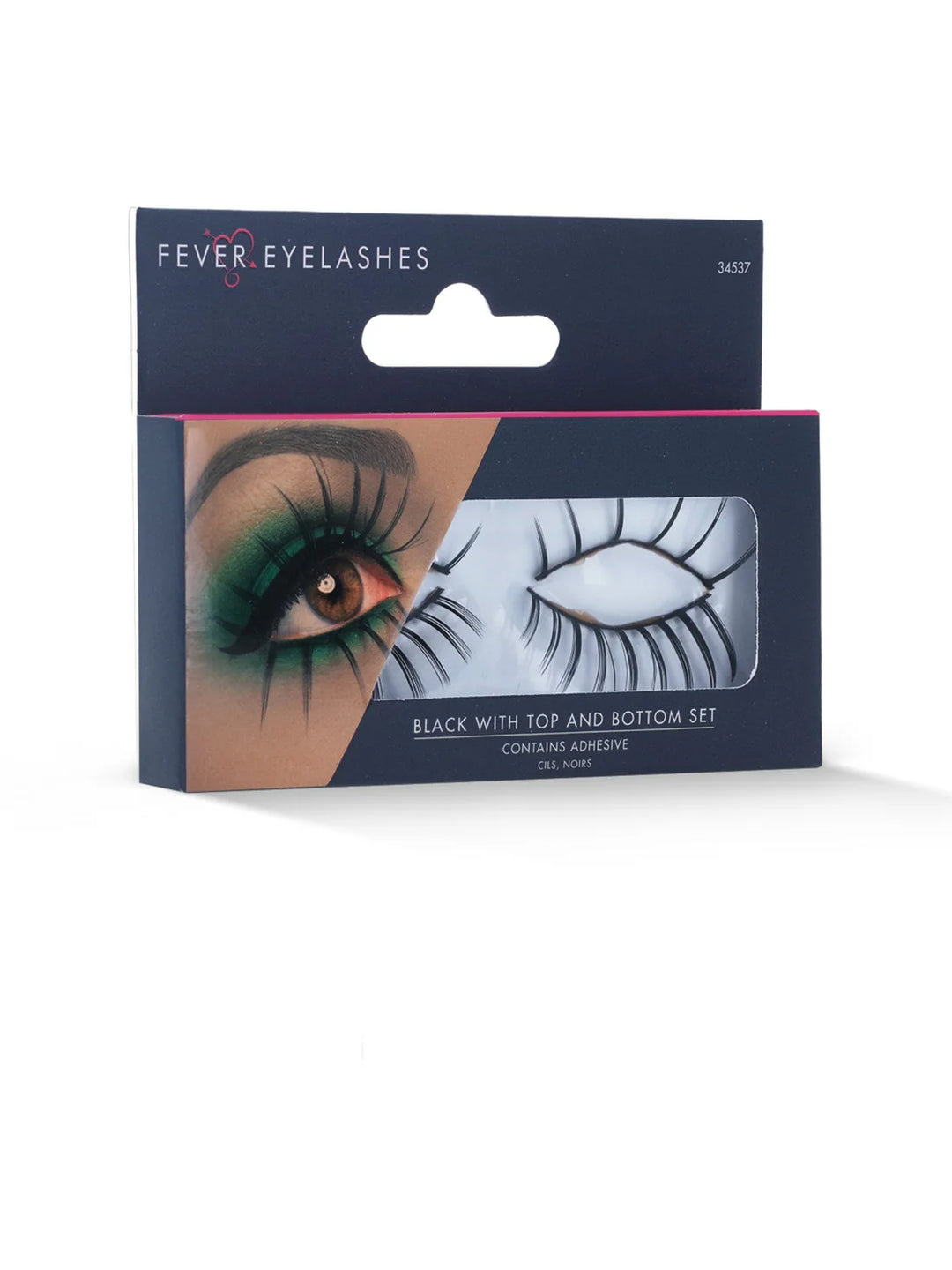 Eyelashes Top and Bottom Set Long Adult Black