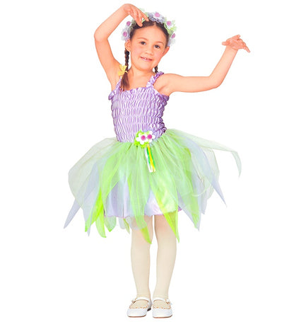Fairy Ballerina Light Blue & Pink Ass.  Dress, Headband With Flowers 