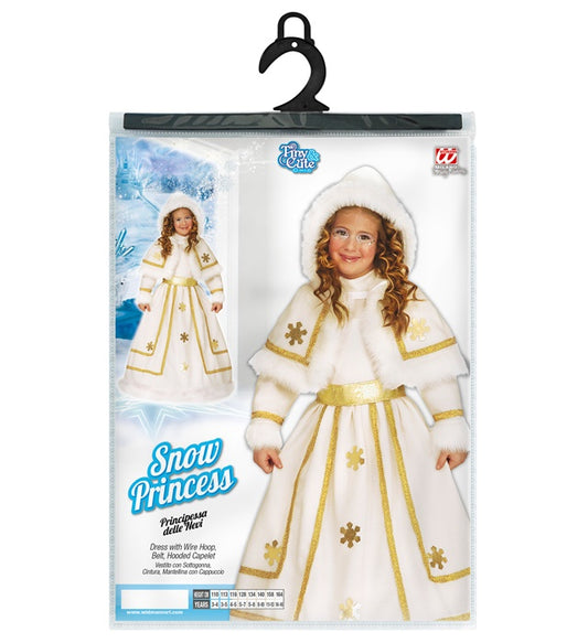 Snow Princess  Dress With Wire Hoop, Belt, Hooded Capelet 
